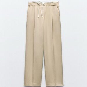 zara double waist wide leg pants size xs